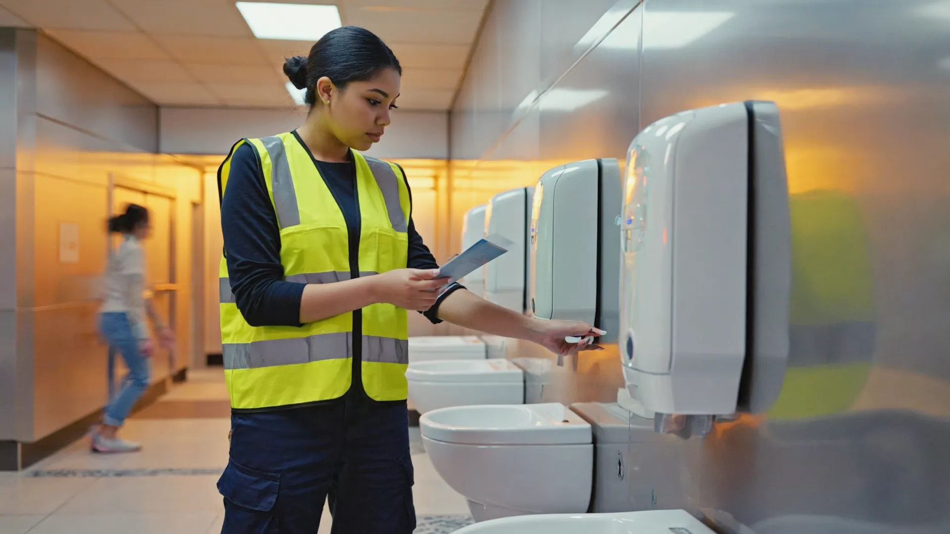 Scheduled restroom hygiene maintenance services